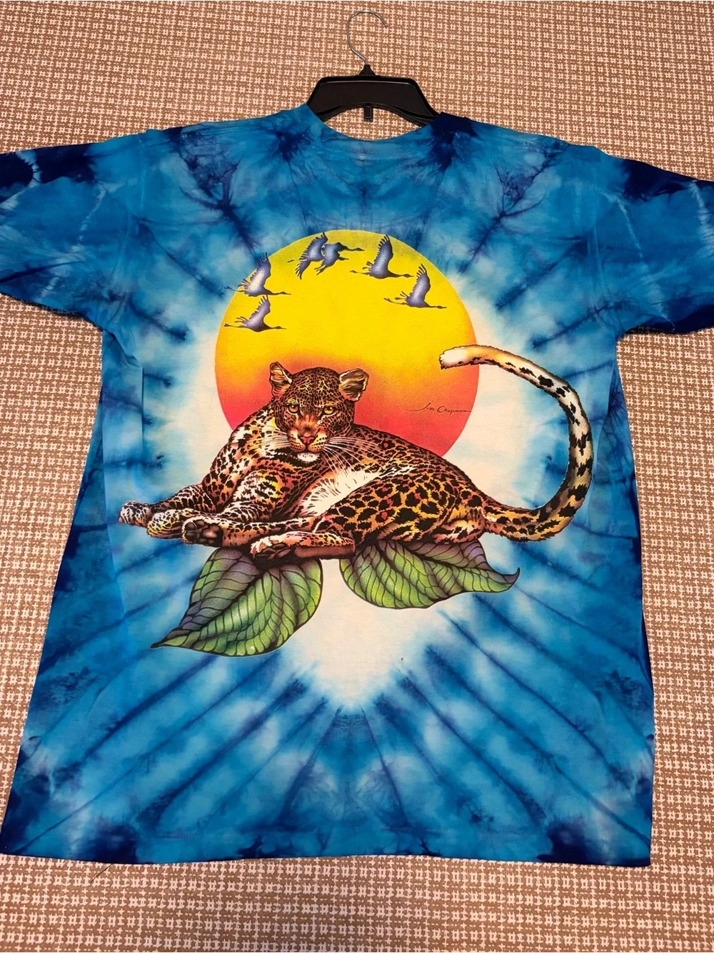 Lisa Chapman Graphics “Preserve The Rainforest “ Vintage 90s Tie Dye Blue Size L